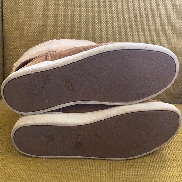 UGG Brown Ankle Boots with Cream Fur - Picture 5 of 9